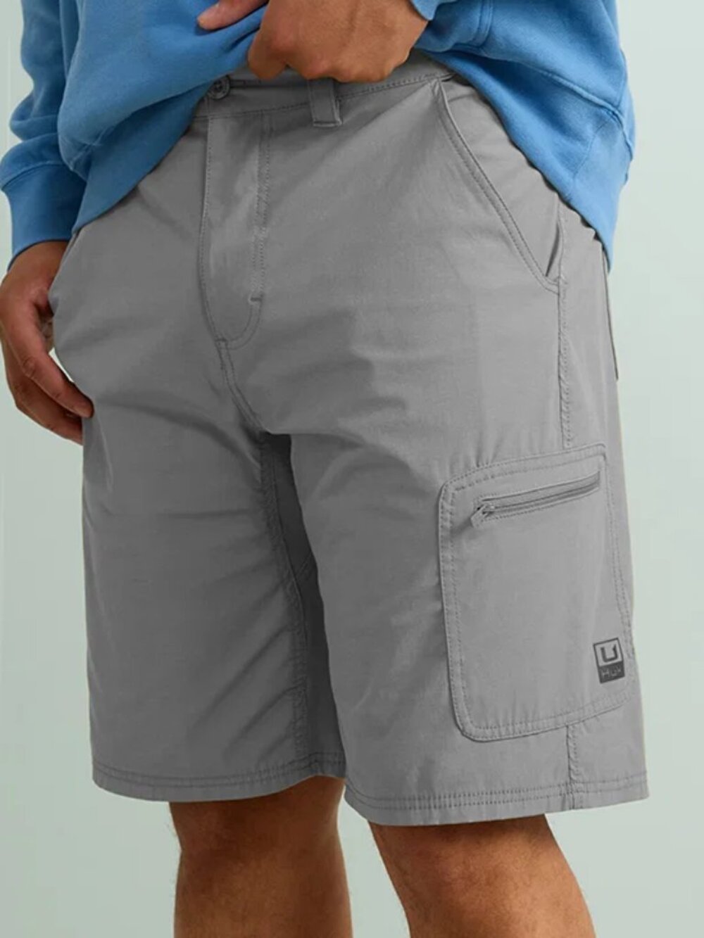 HUK Men's Next Level Shorts Gray Size S NWOT 10.5" Inseam